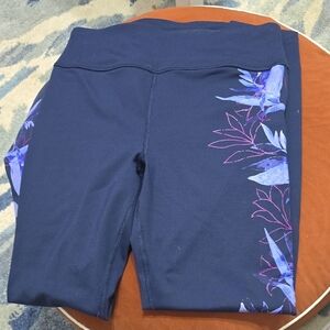 Calvin Klein Navy and Purple Floral Bike Shorts